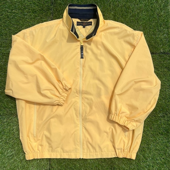 Tommy Hilfiger Golf, Yellow Windbreaker Lightweight Athletic Jacket, Size L - Picture 7 of 9